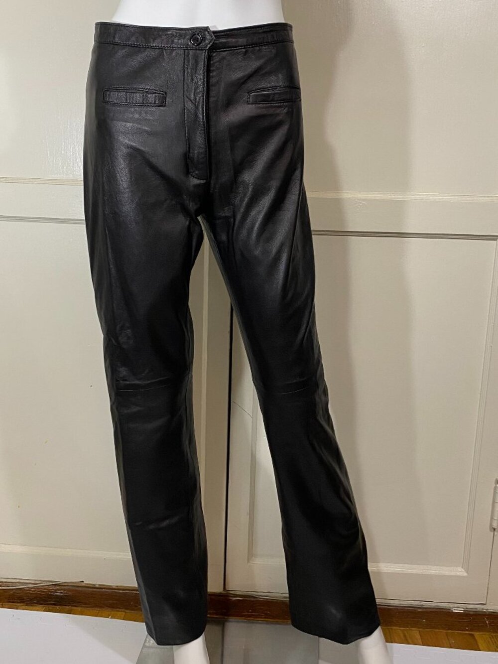 VINTAGE Genuine Leather (Vera Pelle) Made in Italy Black Pants Womens IT 42 US 8